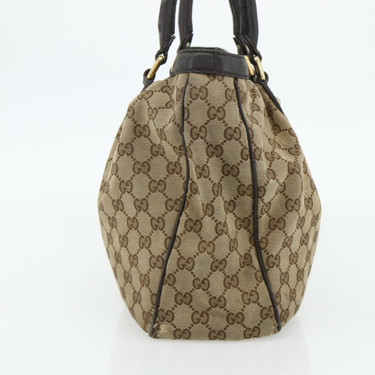 Gucci GUCCI GG Canvas Tote Bag Beige Gold 296835 Authentic 178263
