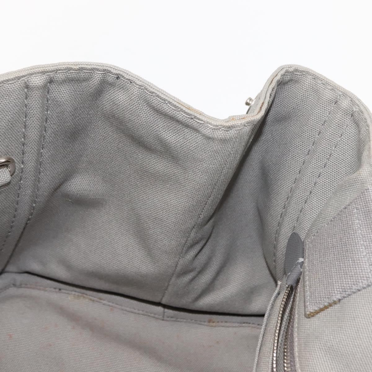 Prada PRADA Canapa MM Hand Bag Canvas Gray Silver Authentic hk3116