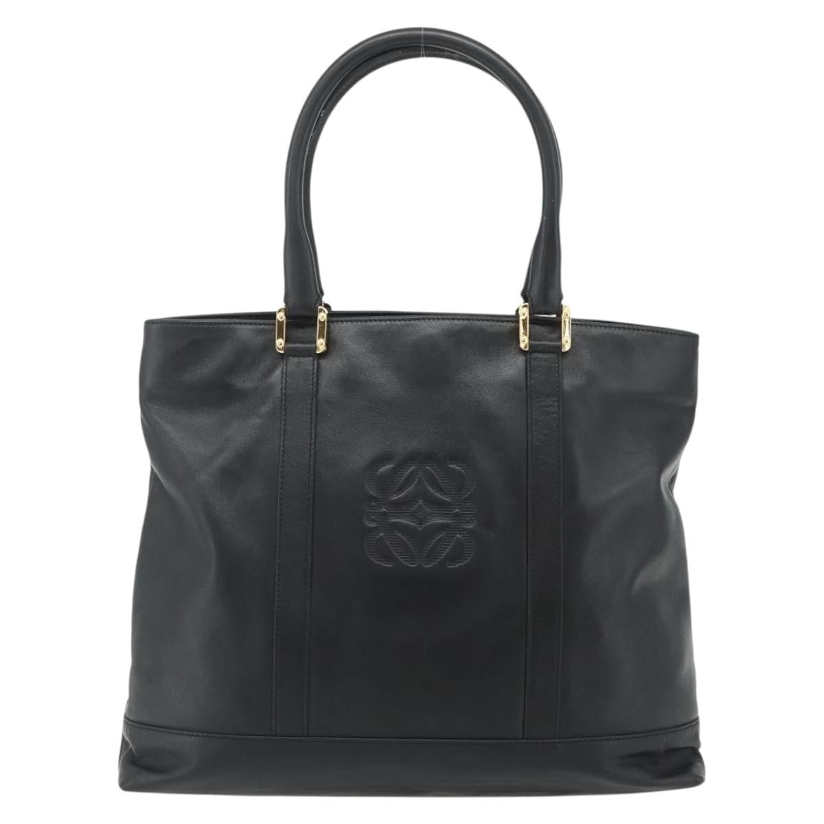 Loewe LOEWE Anagram Tote Bag Leather Black Gold Authentic 162466