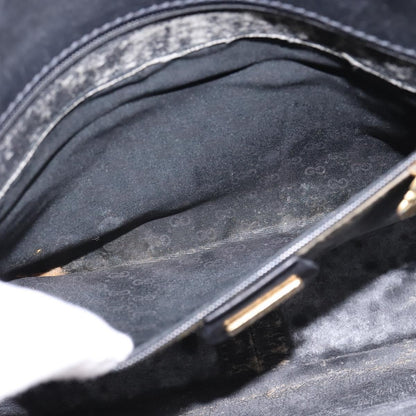Gucci GUCCI GG Canvas Shoulder Bag Black Gold 001 261 0613 Authentic 144610