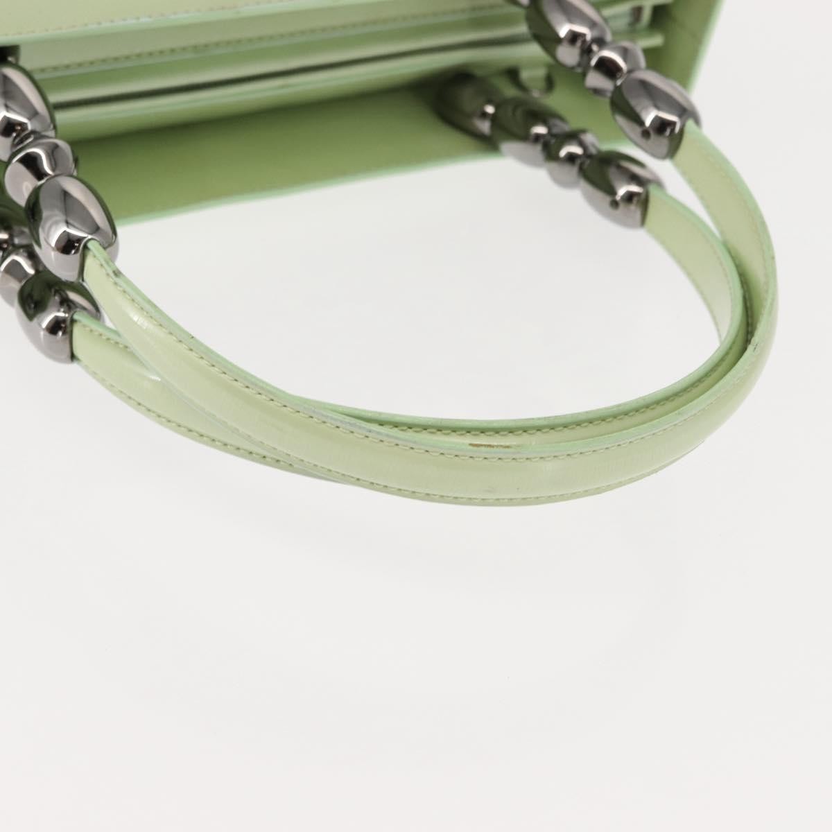 Dior Christian Dior Maris Pearl Hand Bag Enamel Green Authentic 150745