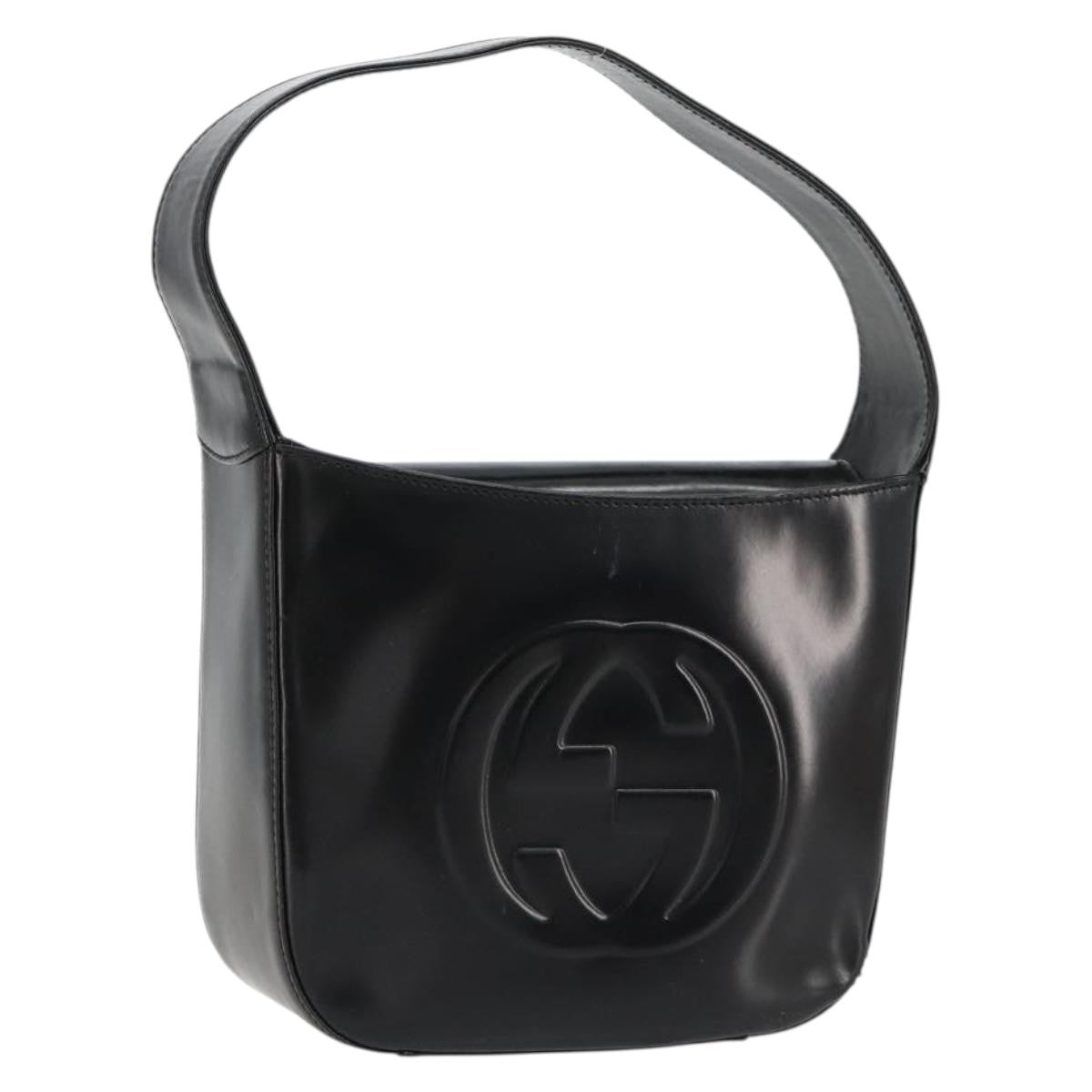 Gucci GUCCI Soho Hand Bag Patent leather Black Silver 007 0249 Authentic 182478