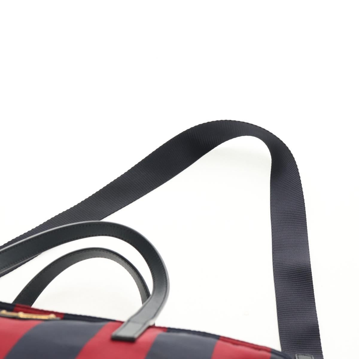 Prada PRADA Tote Bag Nylon 2way Red Navy gold Authentic 158700