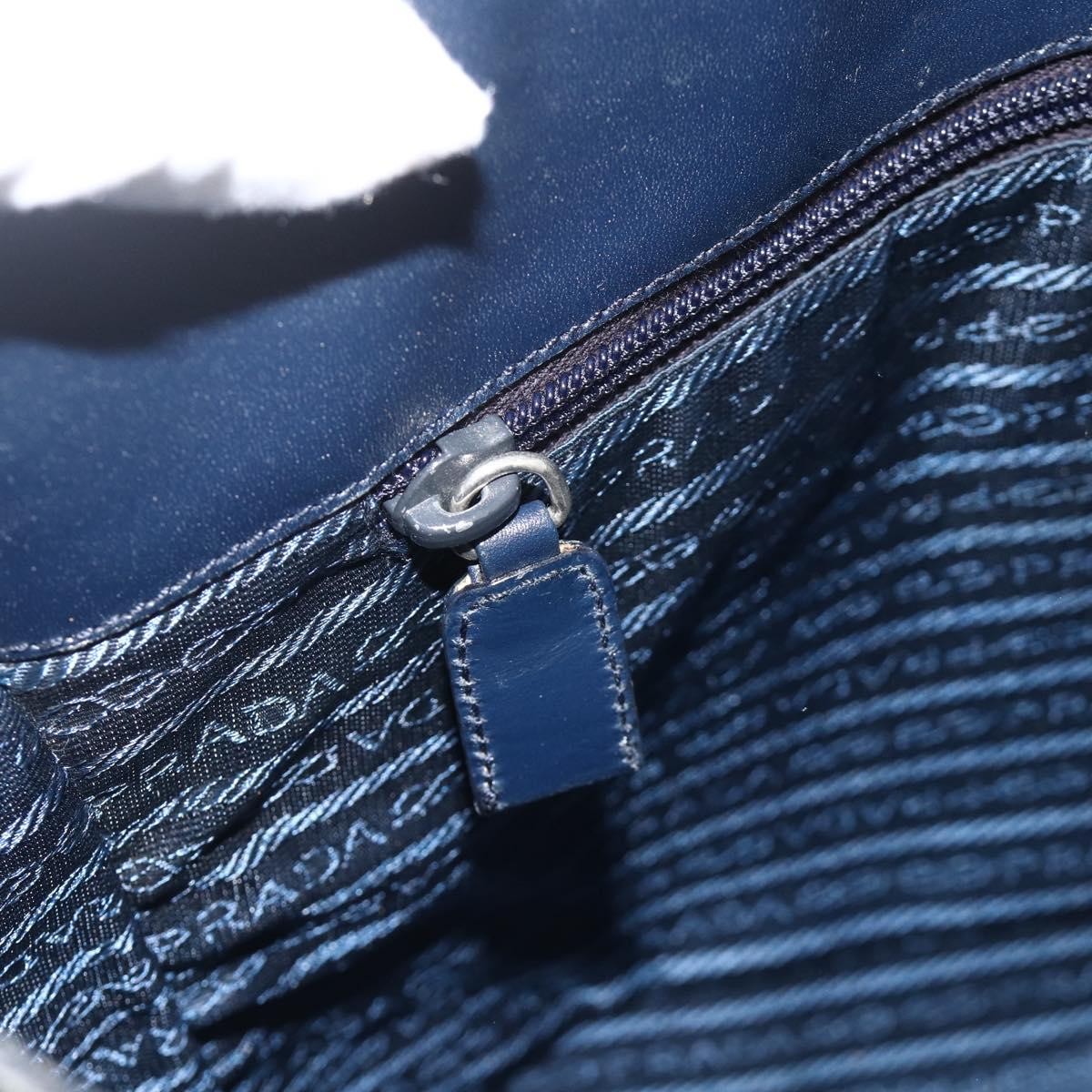 Prada PRADA Tote Bag Harako leather Navy Authentic 167194