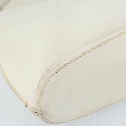 Gucci GUCCI Hand Bag Leather White Silver Authentic 170514