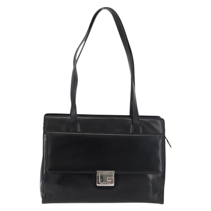 Gucci GUCCI Tote Bag Leather Black Silver Authentic 175365