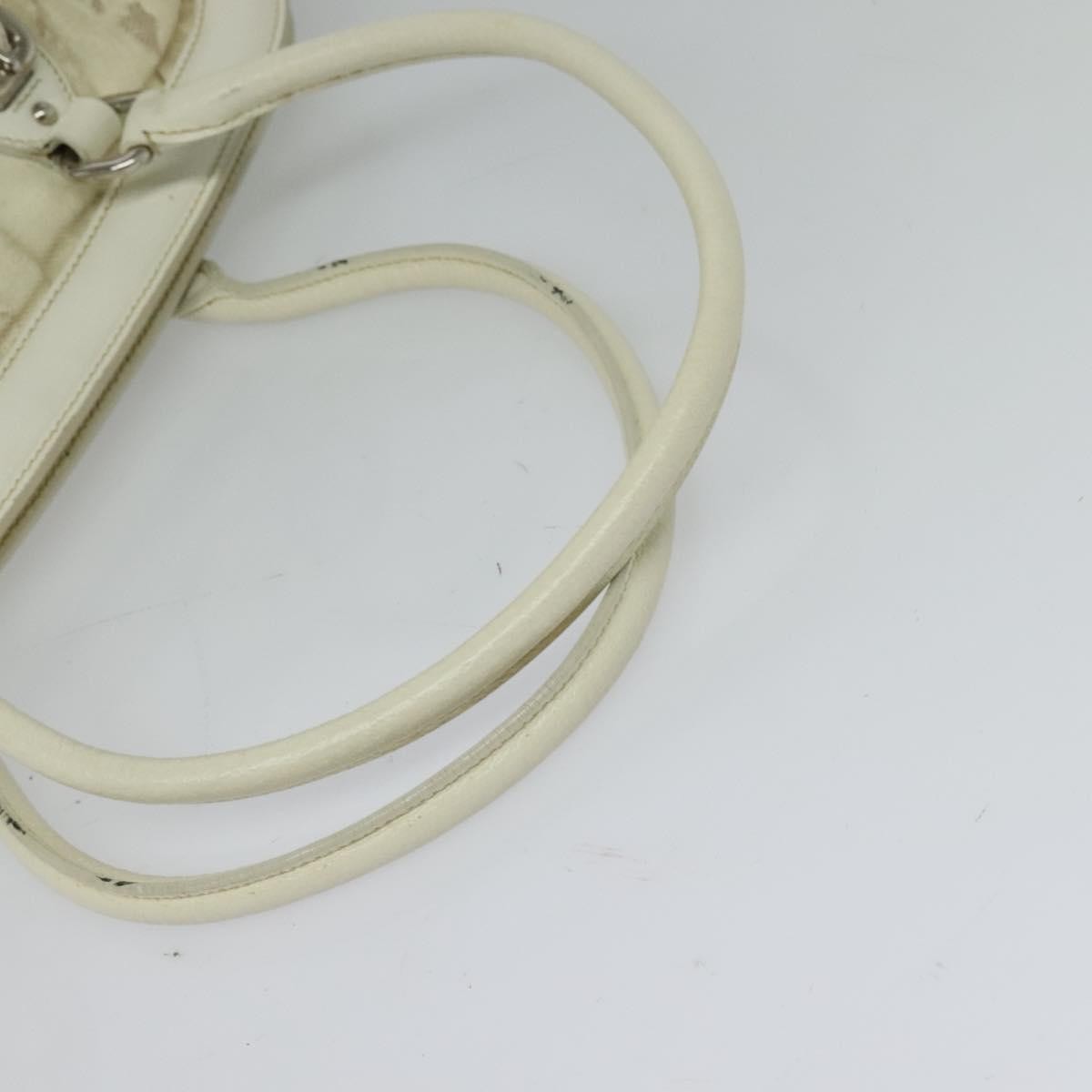 Prada PRADA Shoulder Bag Canvas Silver White Authentic fm4672