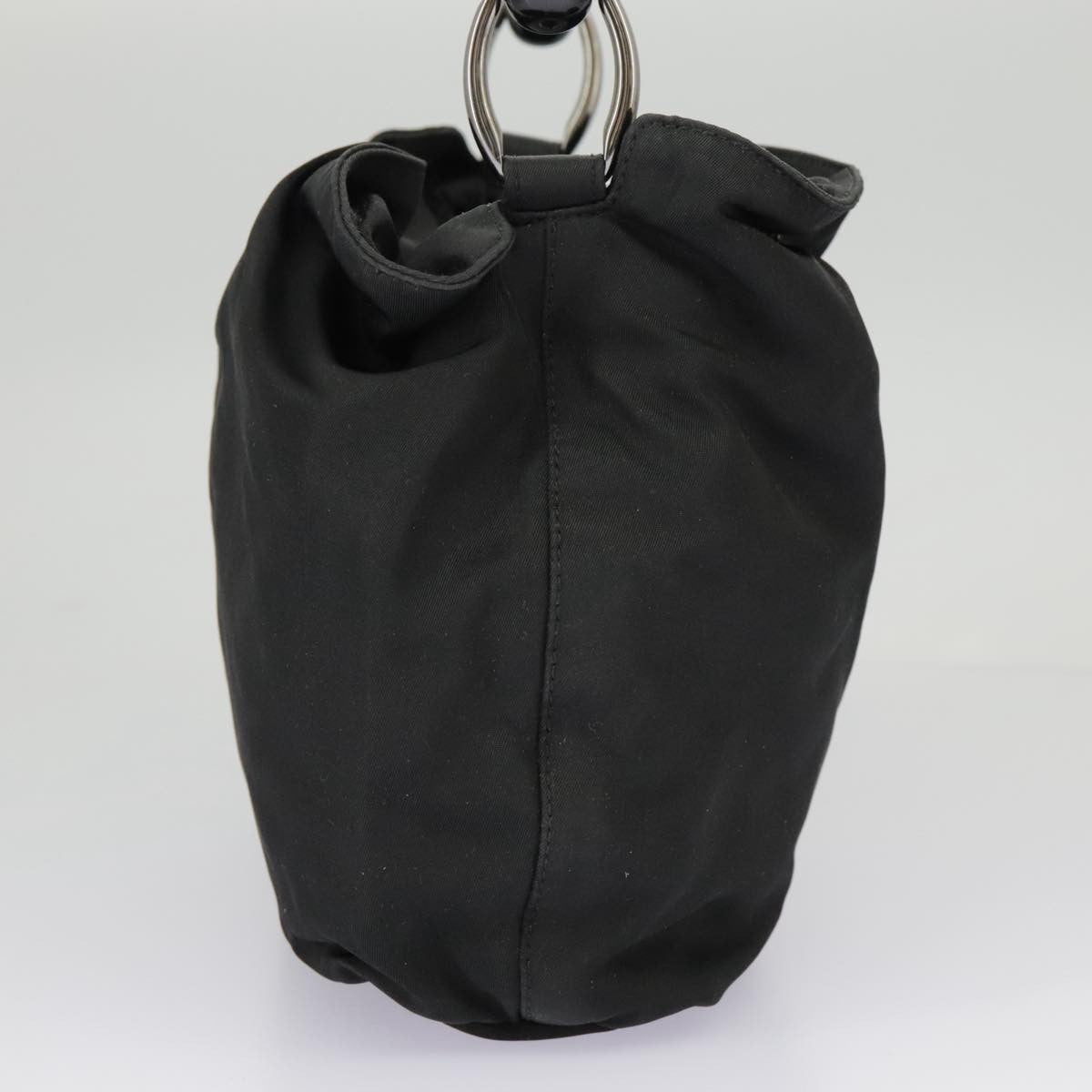 Dior Christian Dior Hand Bag Nylon Black Silver Authentic ar12776
