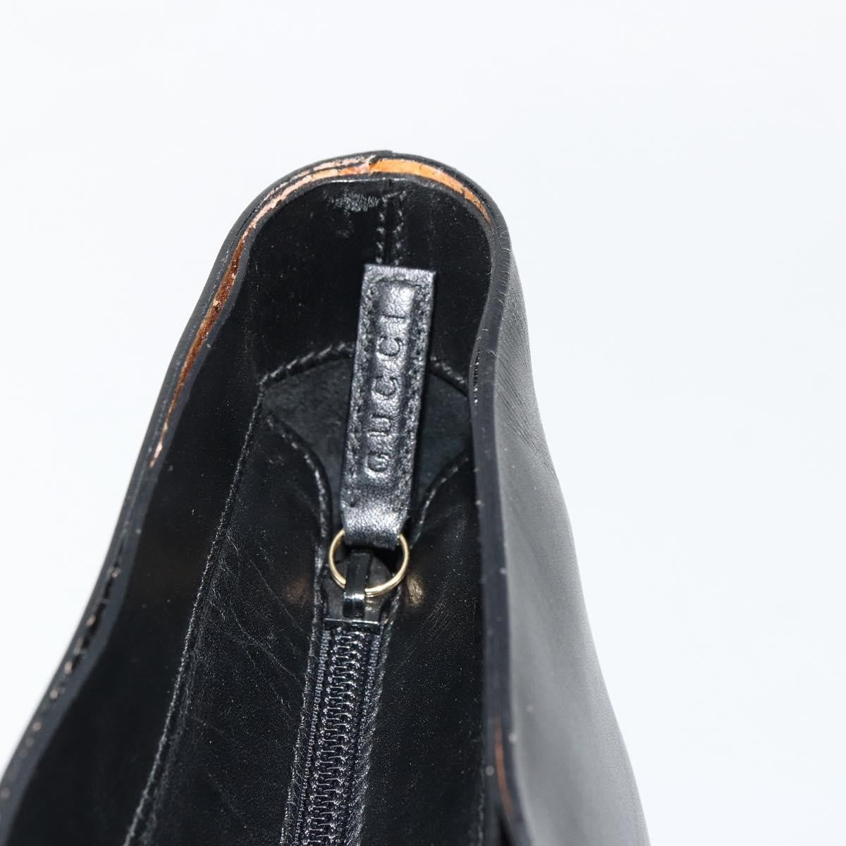 Gucci GUCCI Hand Bag Leather Black Authentic 71508