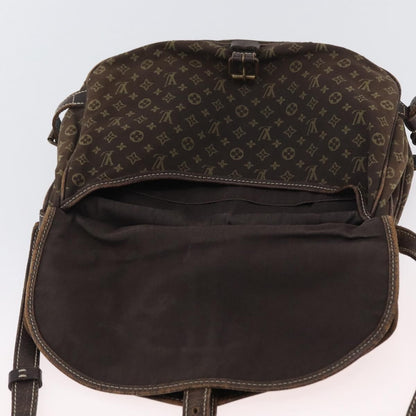 Louis Vuitton LOUIS VUITTON Monogram Mini Lin SaumurPM Shoulder Bag Brown M95227 Authentic BSZ306