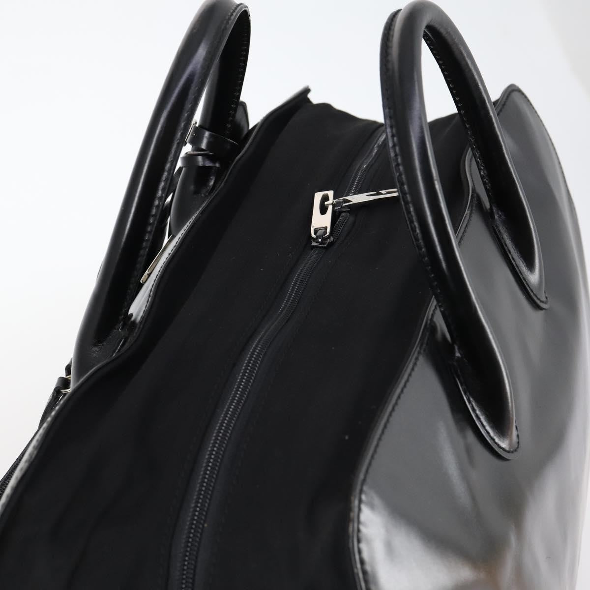 Gucci GUCCI Boston Bag Nylon Leather Black Silver 012 1553 0269 Authentic ti3430