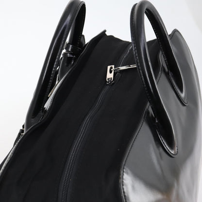 Gucci GUCCI Boston Bag Nylon Leather Black Silver 012 1553 0269 Authentic ti3430