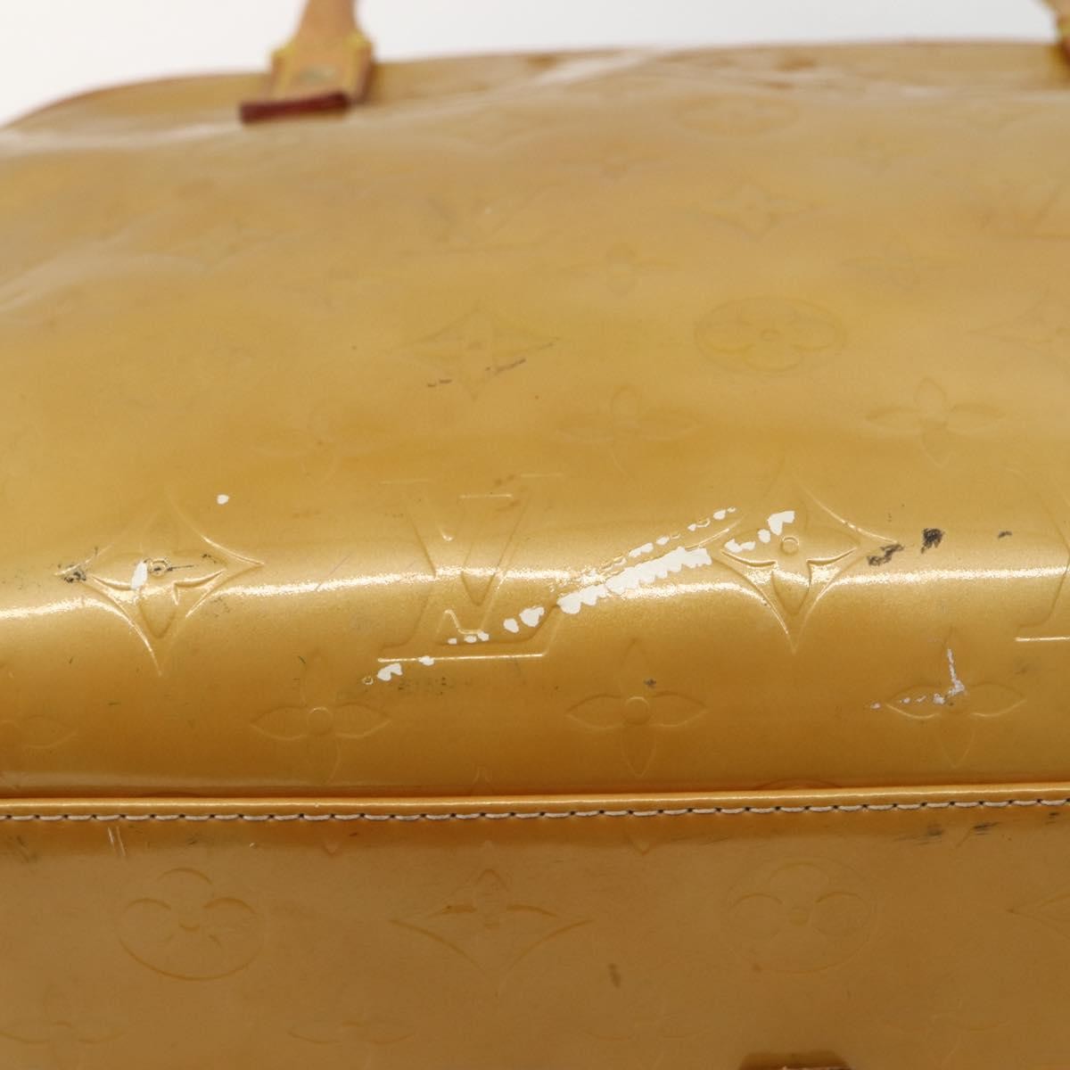 Louis Vuitton LOUIS VUITTON Monogram Vernis Tompkins Square Hand Bag Beige M91149 Authentic hk3021
