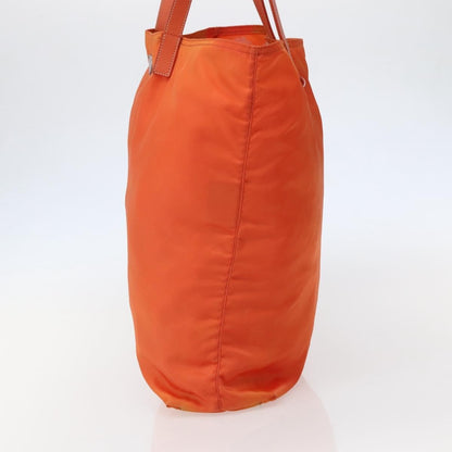 Prada PRADA Tote Bag Nylon Orange Silver Authentic 142868