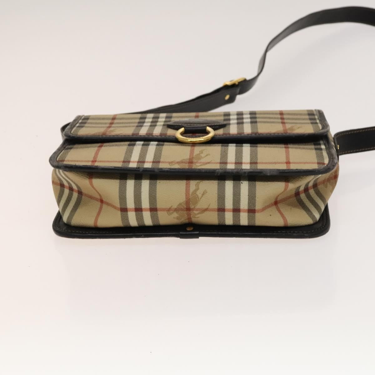 Burberrys Burberrys BURBERRY Nova Check Shoulder Bag PVC Beige Gold Authentic 136729