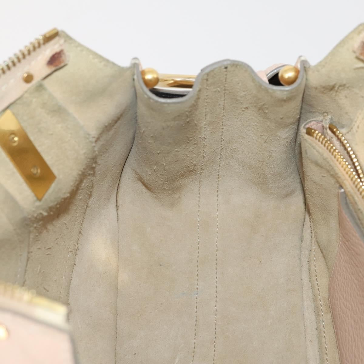 Chloé Chloé Chloe Hailey Hand Bag Leather 2way Pink Gold 02165665 Authentic YKZ911A