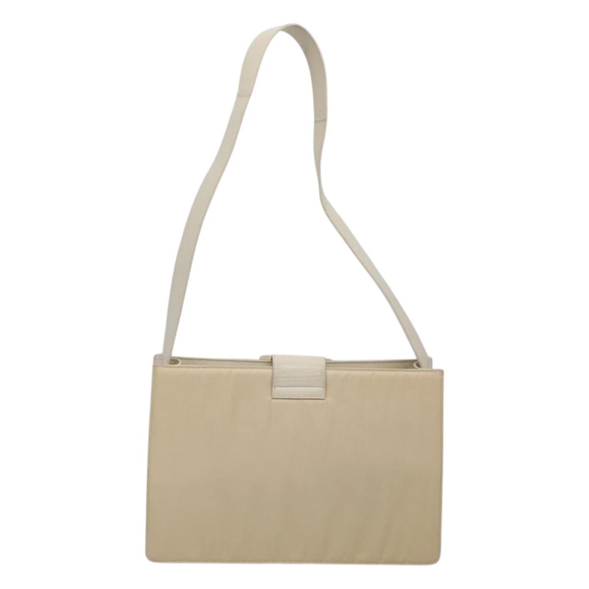 Prada PRADA Shoulder Bag Nylon Leather White Silver Authentic bs26362