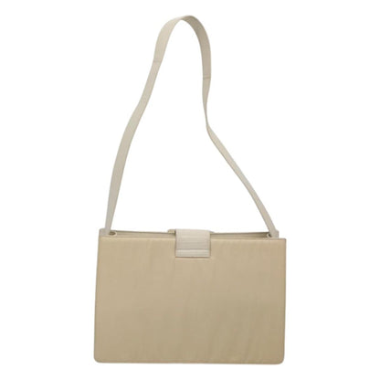 Prada PRADA Shoulder Bag Nylon Leather White Silver Authentic bs26362