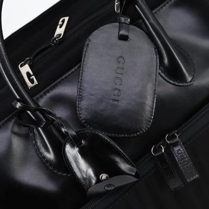 Gucci GUCCI Boston Bag Nylon Leather Black Silver 012 1553 0269 Authentic ti3430