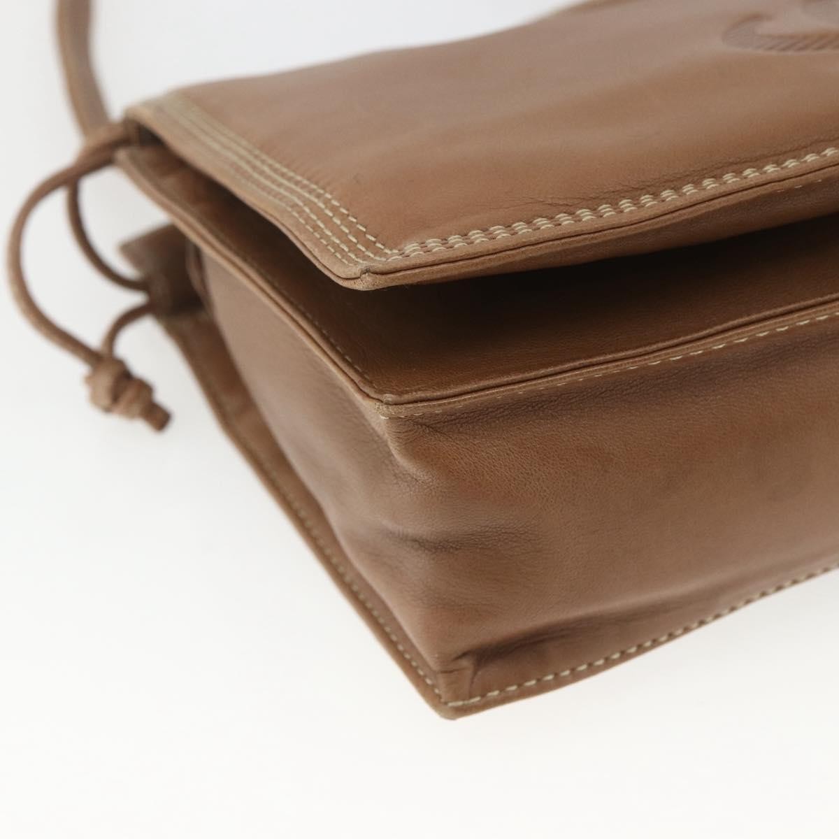 Loewe LOEWE Anagram Shoulder Bag Leather Brown Gold Authentic ep12651
