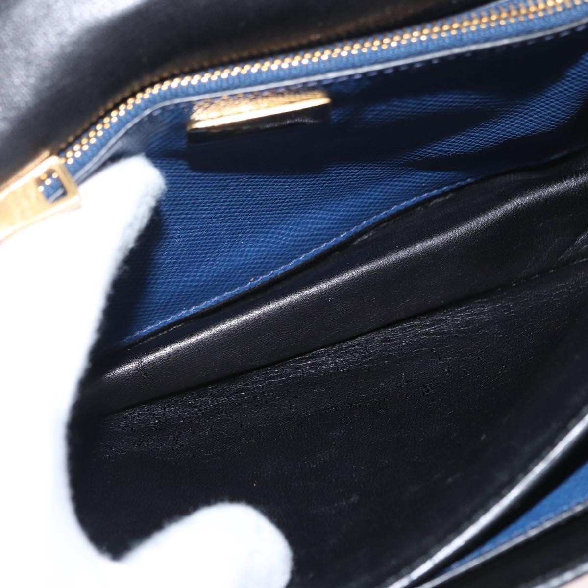 Prada PRADA Hand Bag Safiano leather 2way Blue Gold Authentic 163032