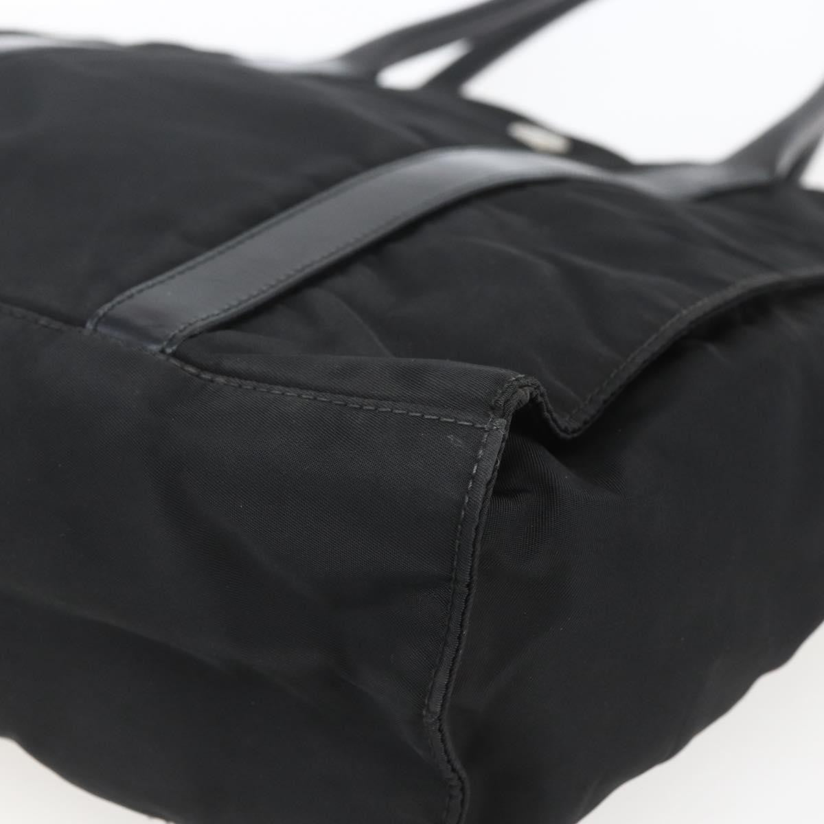 Prada PRADA Hand Bag Nylon Black Silver Authentic 153784