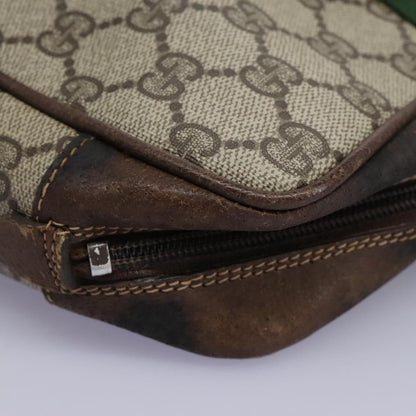 Gucci GUCCI GG Supreme Web Sherry Line Clutch Bag PVC Beige Red Green Authentic th5590