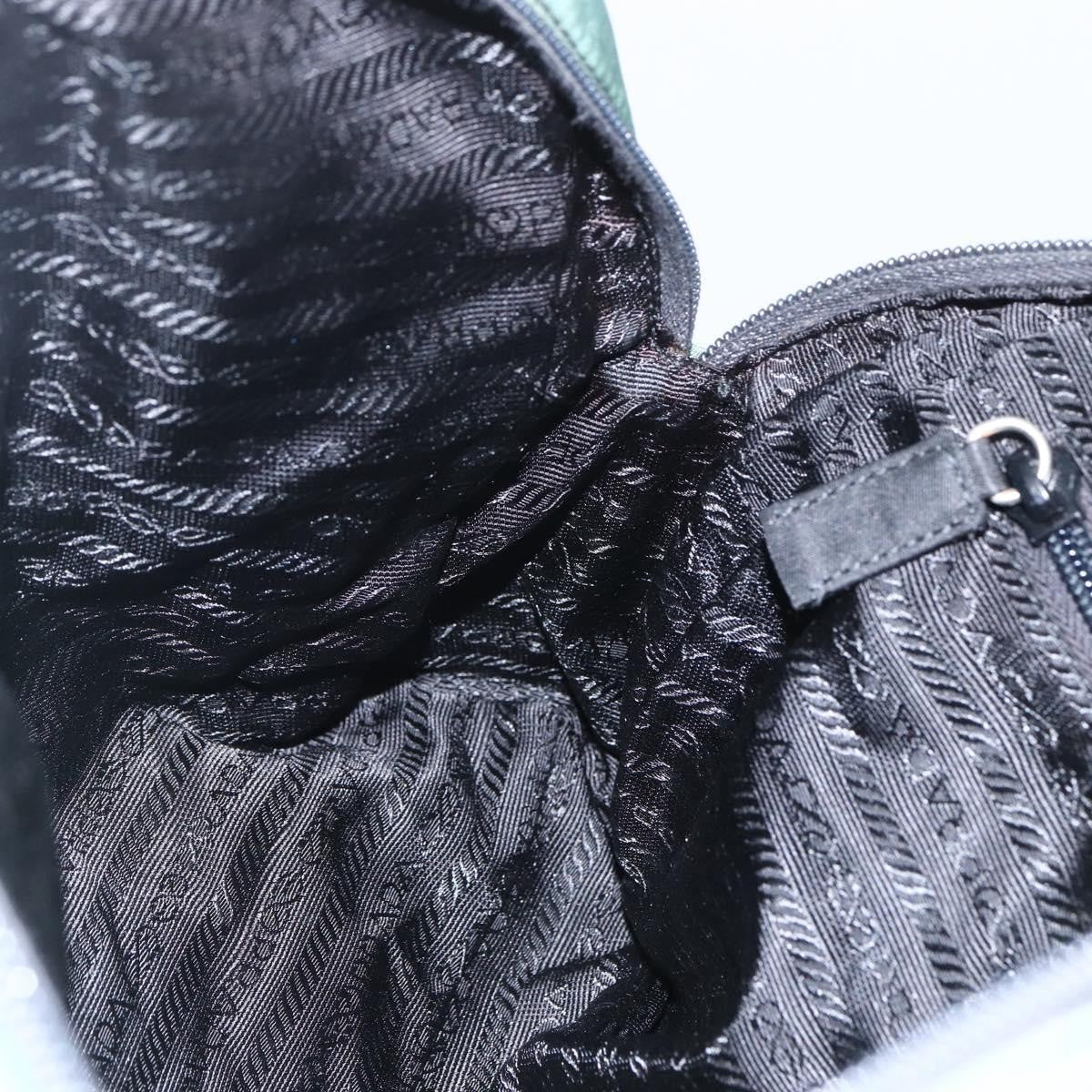 Prada PRADA Hand Bag Nylon Green Silver Authentic 154193