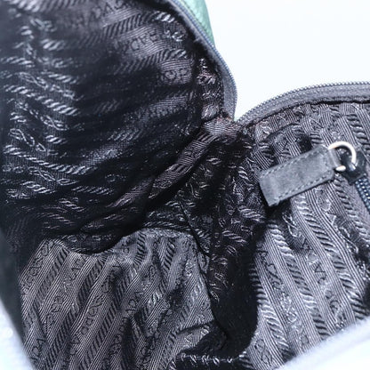 Prada PRADA Hand Bag Nylon Green Silver Authentic 154193