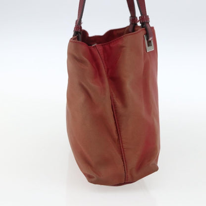 Prada PRADA Hand Bag Nylon Red Silver Authentic 170383