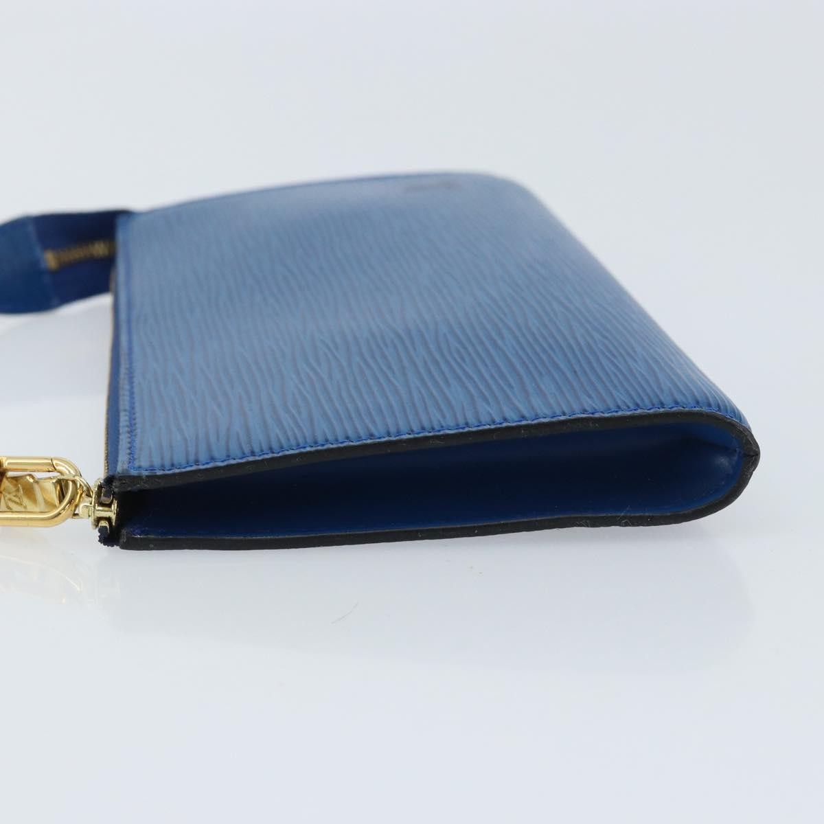 Louis Vuitton LOUIS VUITTON Epi Pochette Accessoires Pouch Blue M52985 LV Authentic BA11656 Bag