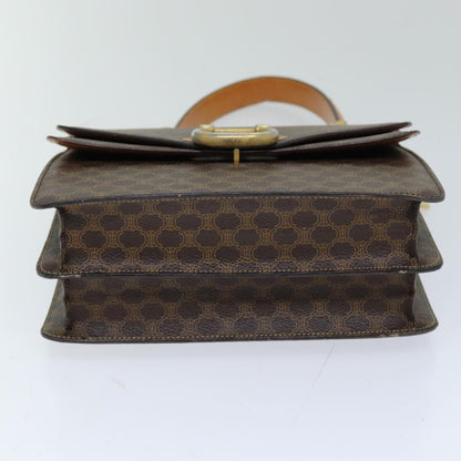 Celine CELINE Macadam Canvas Hand Bag PVC Brown Authentic 76088