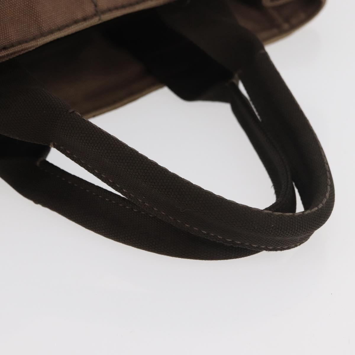 Prada PRADA Canapa MM Hand Bag Canvas Brown Gold Authentic 176198