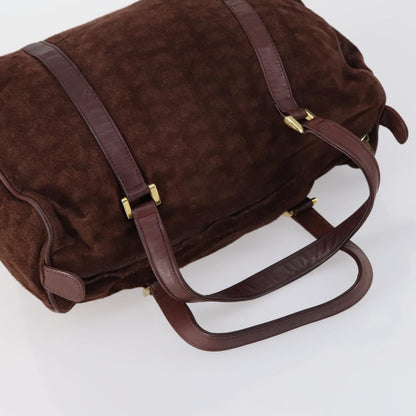 Dior Christian Dior BOTTEGA VENETA Hand Bag Suede PVC 2 Set Brown Gold Authentic bs30859