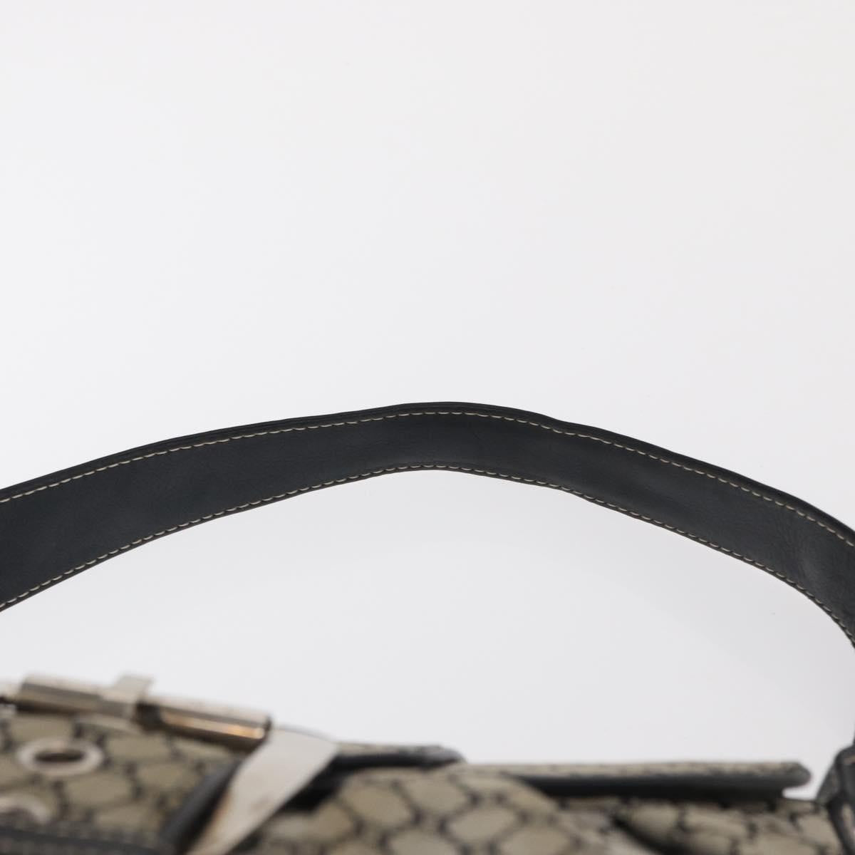 Celine CELINE Macadam Canvas Hand Bag Beige Silver Authentic ep13183