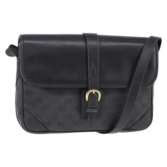 Gucci GUCCI GG Canvas Shoulder Bag Black Gold 001 261 0613 Authentic 144610