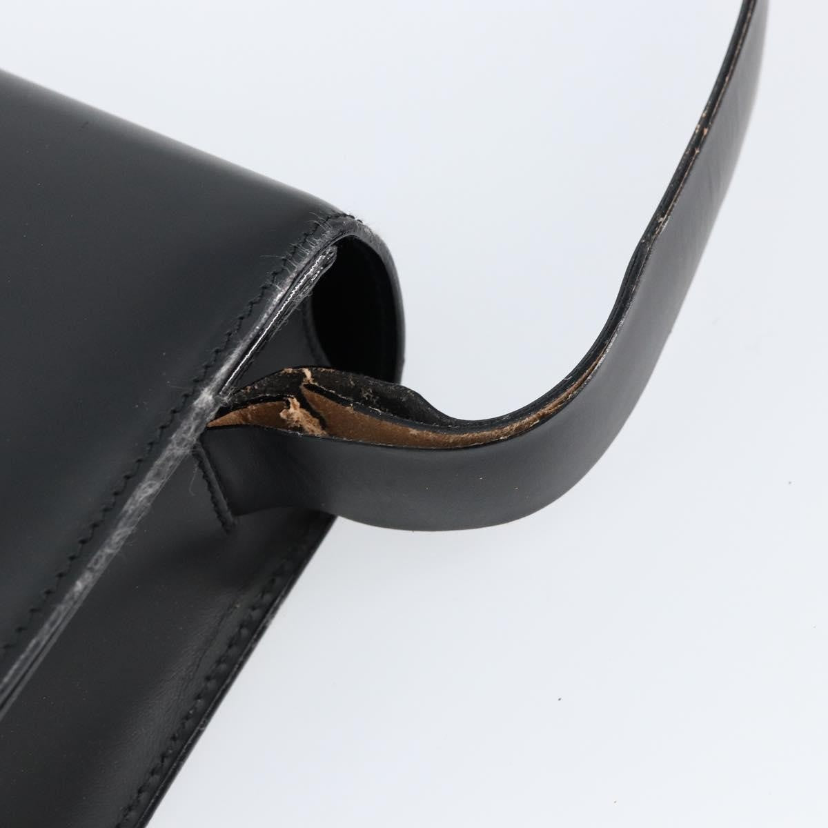 Gucci GUCCI Shoulder Bag Leather Black Silver 001 3064 Authentic 146004