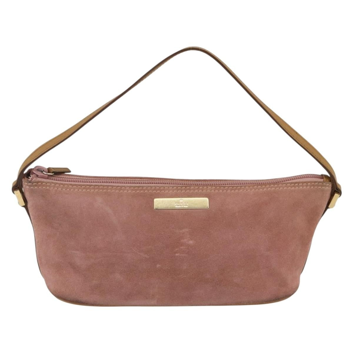 Gucci GUCCI Accessory Pouch Suede Pink Gold 039 1103 Authentic 173549 Bag