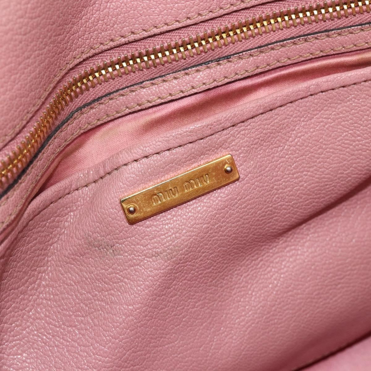 Miu Miu Miu Miu Hand Bag Leather Pink Gold Authentic 180081