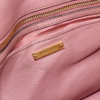 Miu Miu Miu Miu Hand Bag Leather Pink Gold Authentic 180081