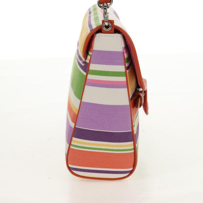 Burberry BURBERRY Shoulder Bag Canvas Multicolor Silver Authentic 160873V