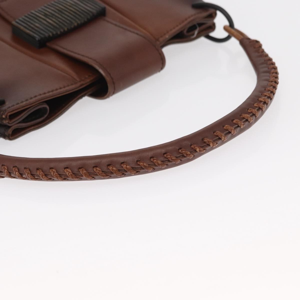 Gucci GUCCI Shoulder Bag Leather Brown 105374 Authentic 156795