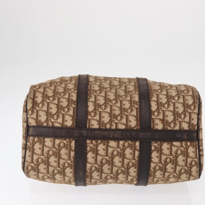 Dior Christian Dior Trotter Canvas Hand Bag Brown Gold Authentic ka627