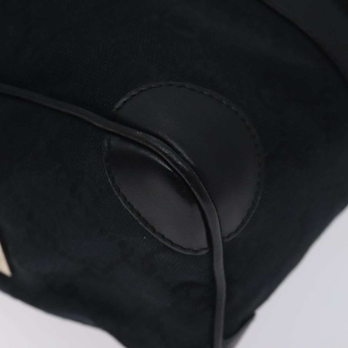 Gucci GUCCI GG Canvas Sherry Line Hand Bag Black Silver 000 0851 00221 Authentic am8716