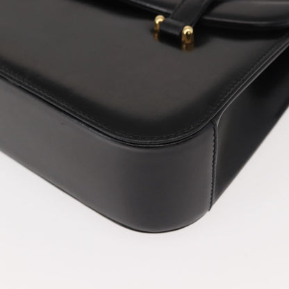 Gucci GUCCI Hand Bag Leather Black Gold Authentic 149354