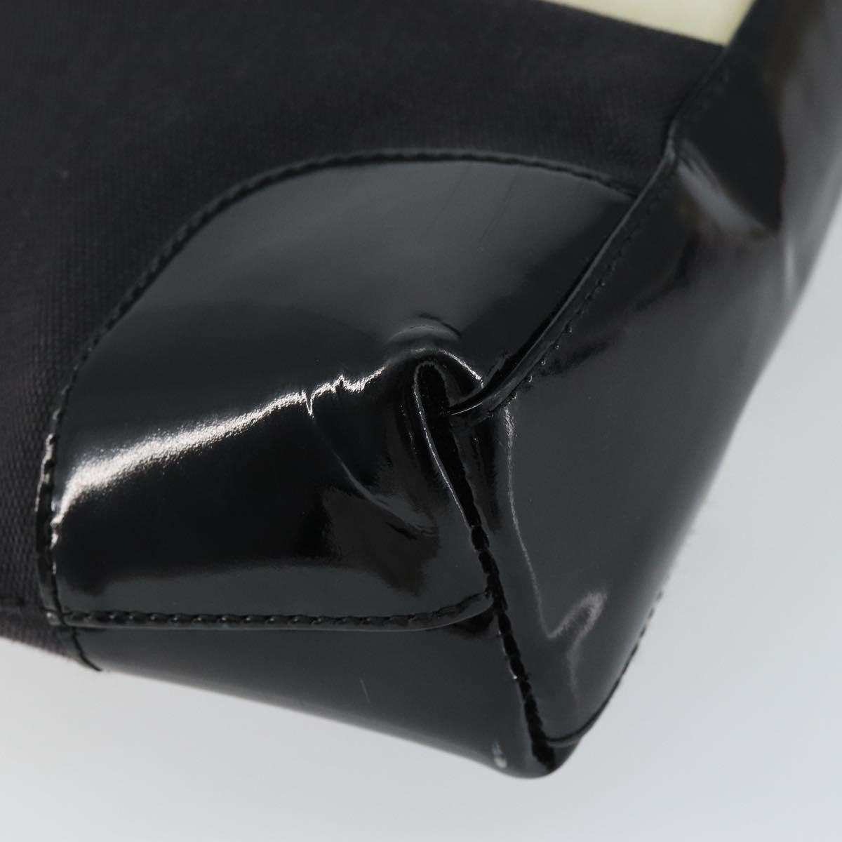 Gucci GUCCI Shoulder Bag Enamel Canvas Black Gold 001 4231 Authentic 121347