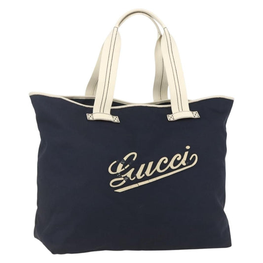 Gucci GUCCI Tote Bag Nylon Navy Silver 169943 Authentic fm4956