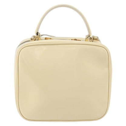 Gucci GUCCI Bamboo Hand Bag Enamel 2way Outlet White Gold 000 270 0323 Authentic 147500