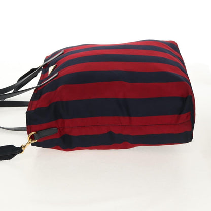 Prada PRADA Tote Bag Nylon 2way Red Navy gold Authentic 158700