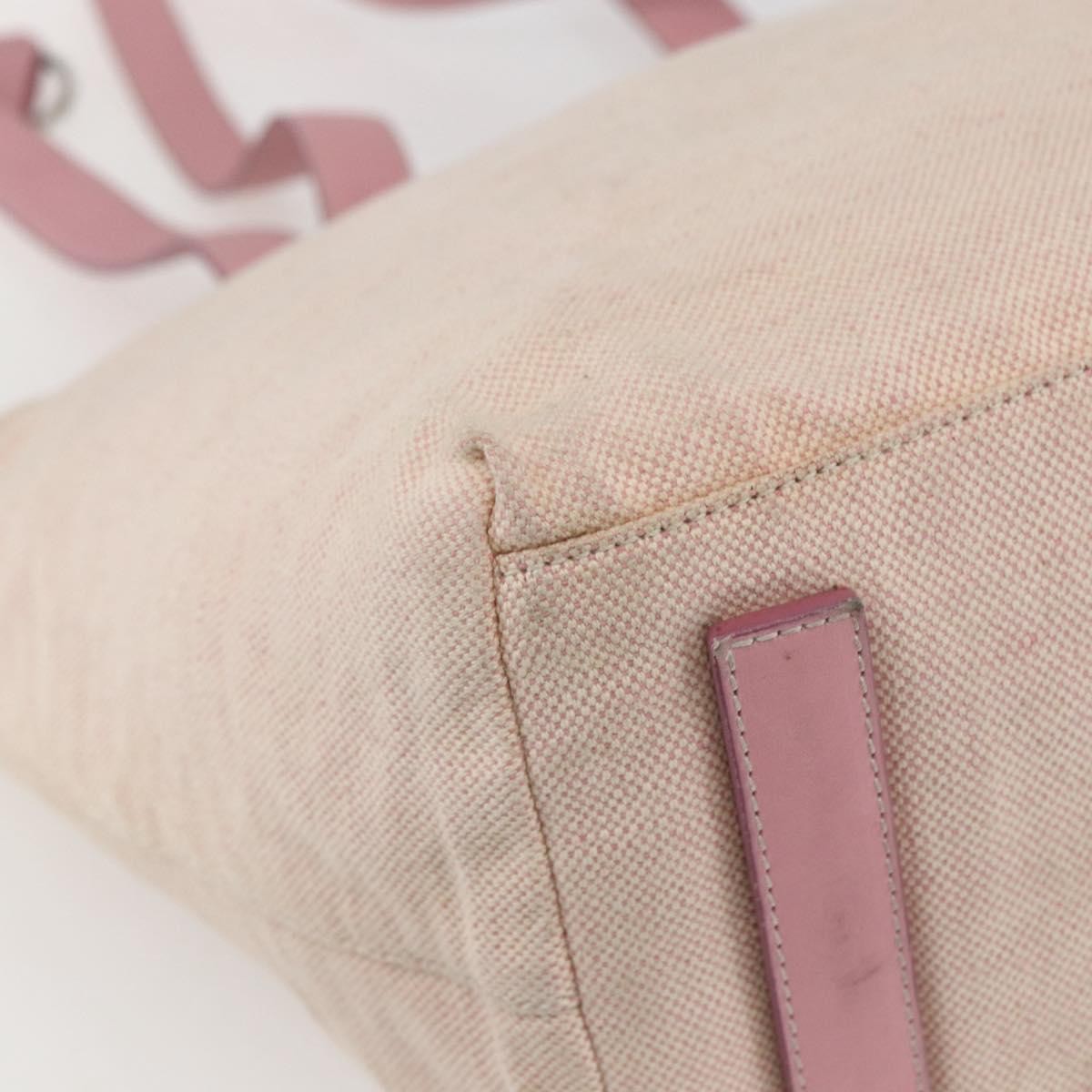 Prada PRADA Tote Bag Canvas Pink Silver Authentic bs33108